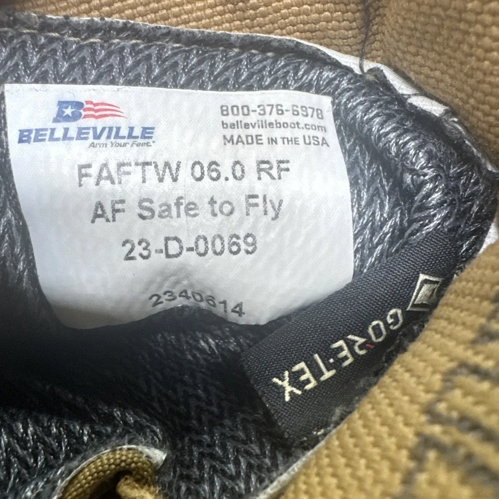 Belleville Gore-Tex AF Safe to Fly Military Combat Boots Men's 6R Tan Waterproof